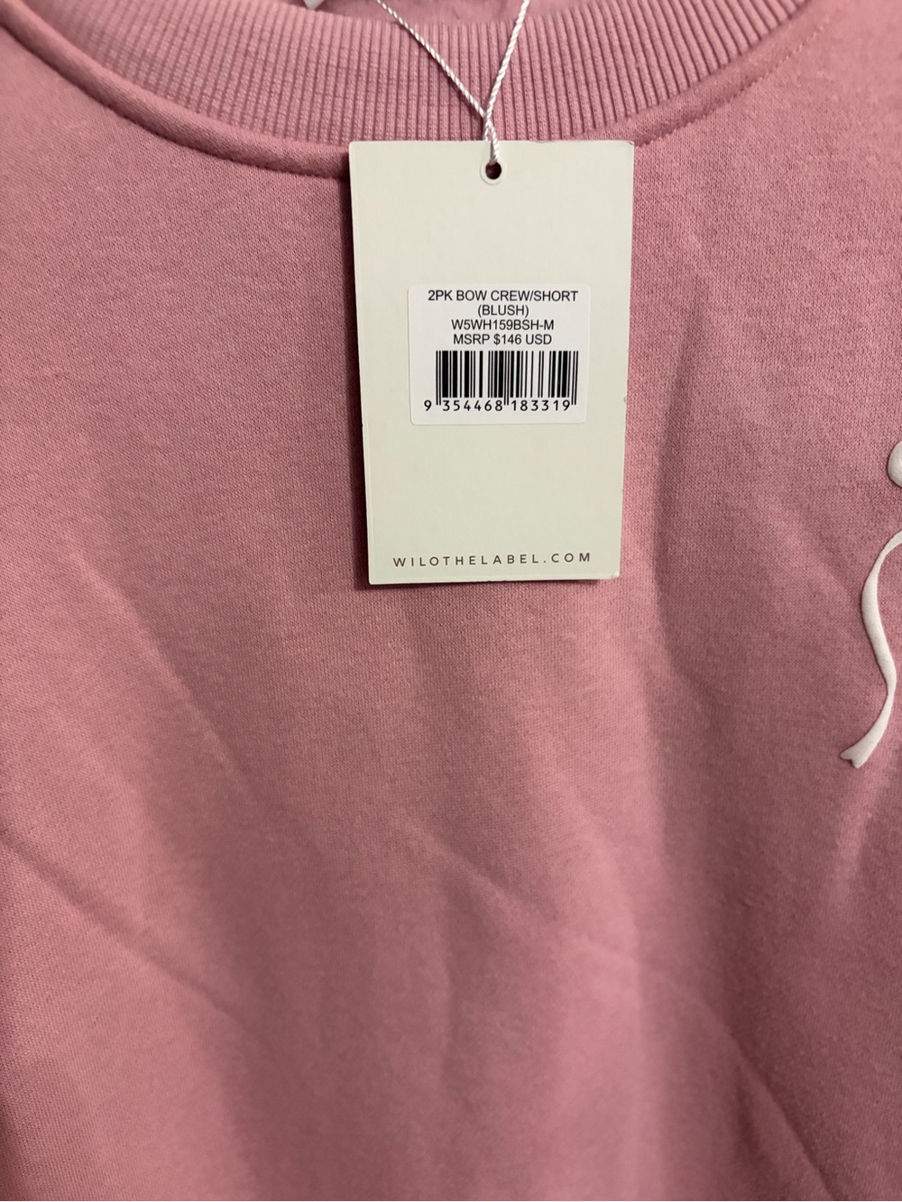Wilo the Label Women's Crewneck Sweatshirt Bow Pilates Size Medium NWT - Picture 2 of 6
